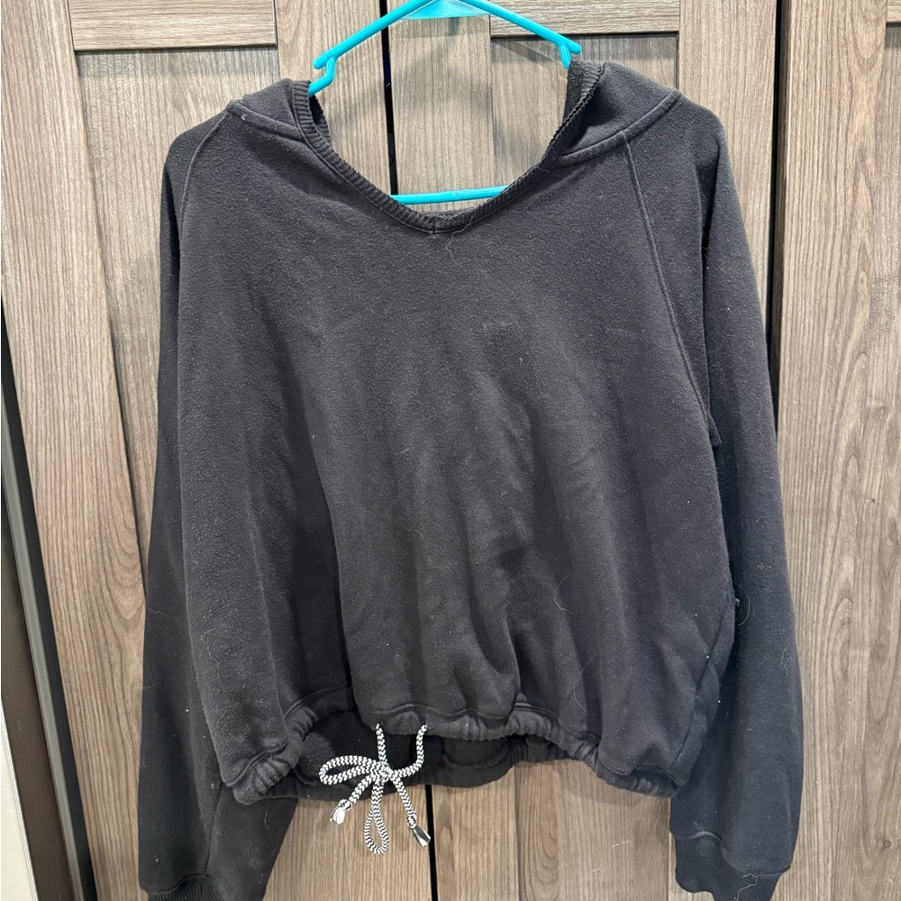 SO Black Women's long Cropped Drawstring Hoodie
